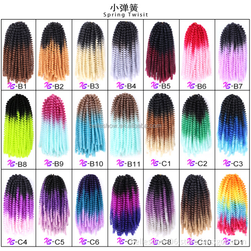 Hot sell wholesale crochet braid fiber curly spring curl hair crochet braid 12 inch spring twist hair